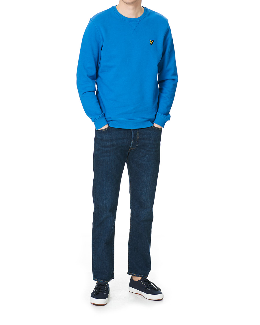 Men | Sweaters & Knitwear | Lyle & Scott | Crew Neck Organic Cotton Sweatshirt Spring Blue