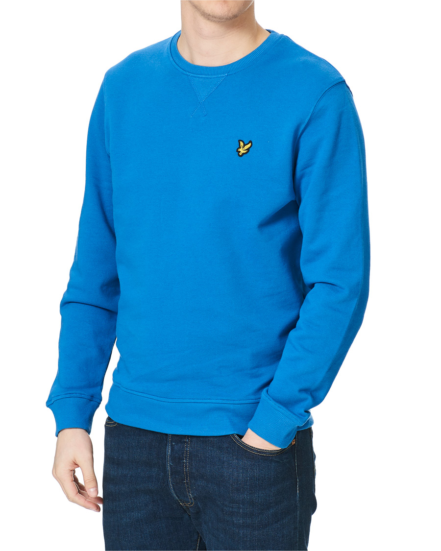 Men | Sweaters & Knitwear | Lyle & Scott | Crew Neck Organic Cotton Sweatshirt Spring Blue