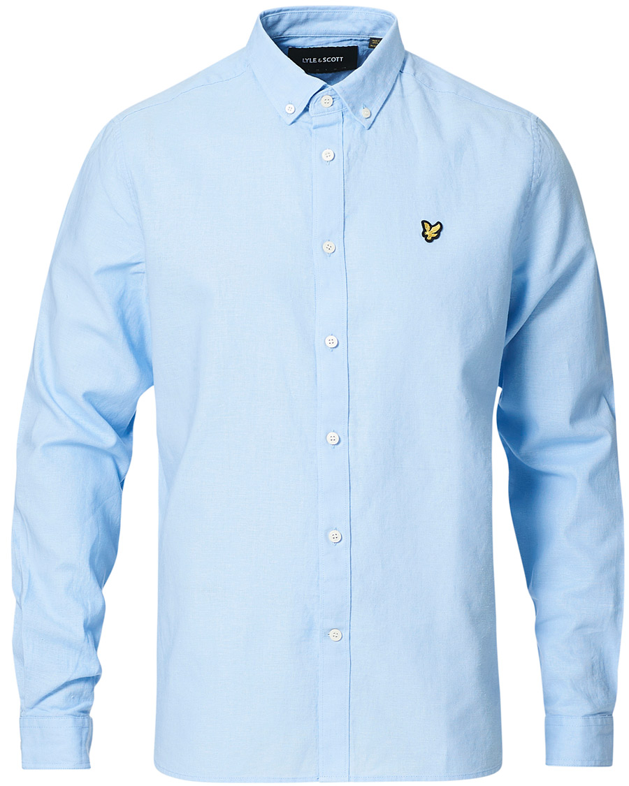 Men | Shirts | Lyle & Scott | Linen/Cotton Shirt Light Blue