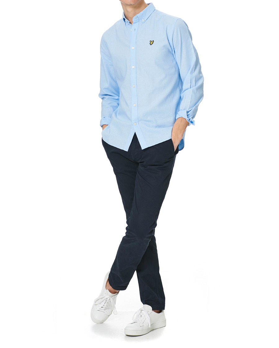 Men | Shirts | Lyle & Scott | Linen/Cotton Shirt Light Blue