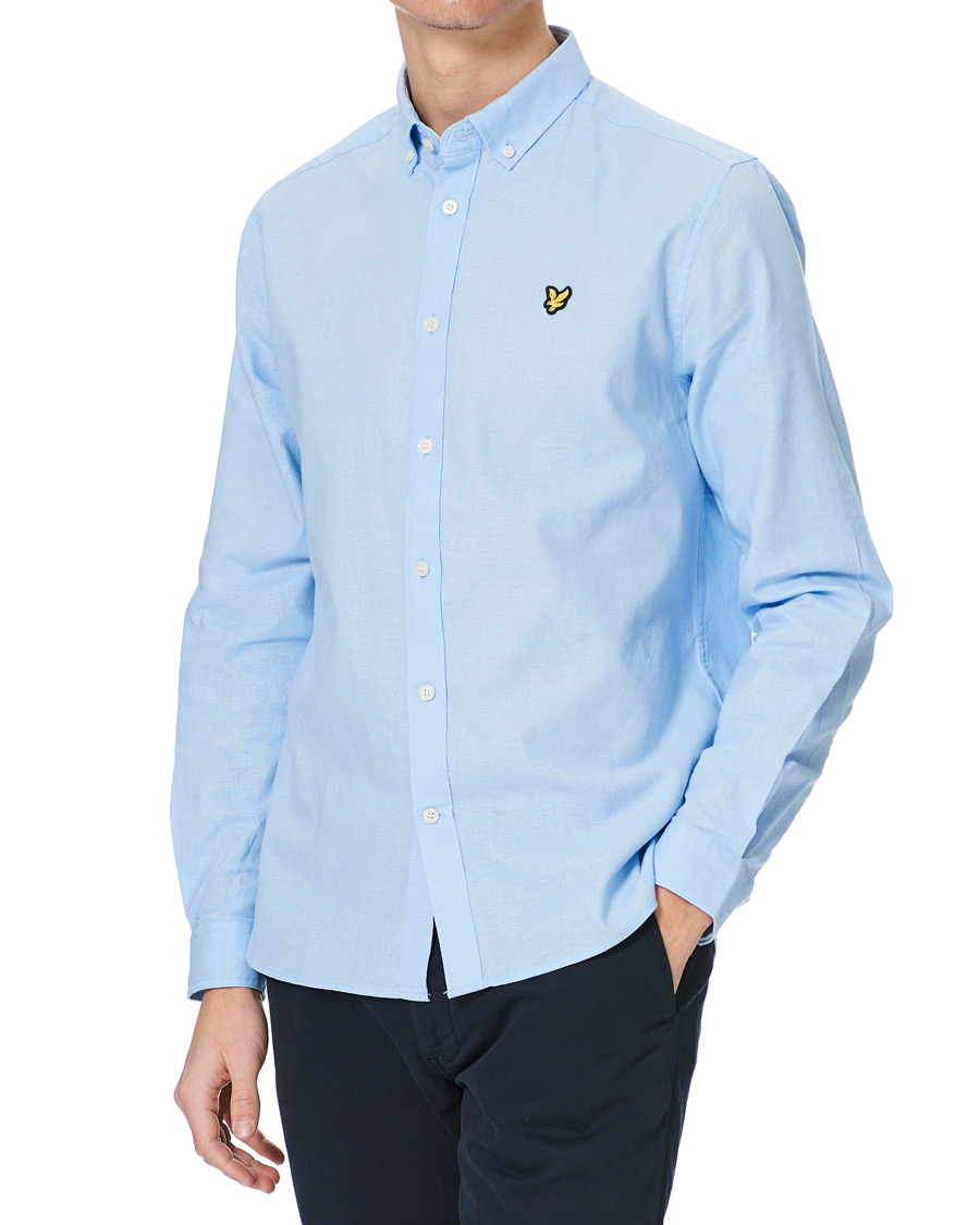 Men | Shirts | Lyle & Scott | Linen/Cotton Shirt Light Blue