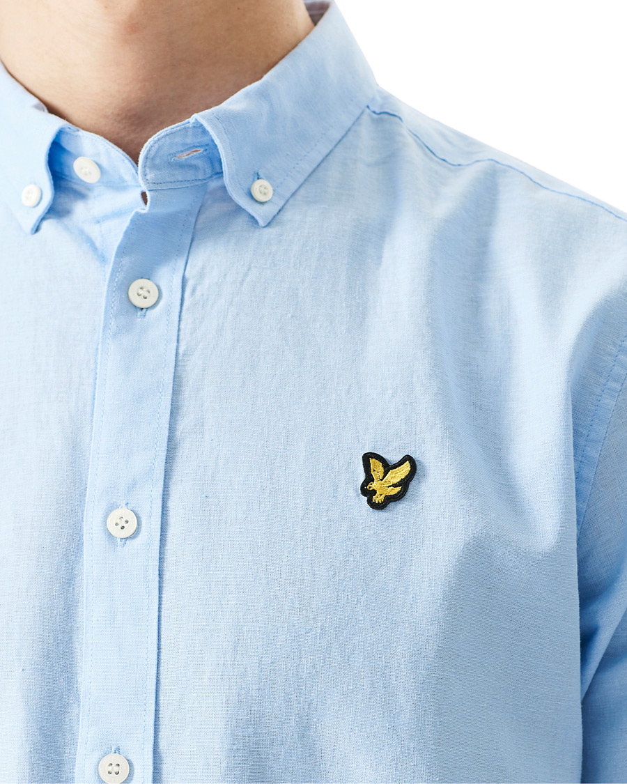 Men | Shirts | Lyle & Scott | Linen/Cotton Shirt Light Blue