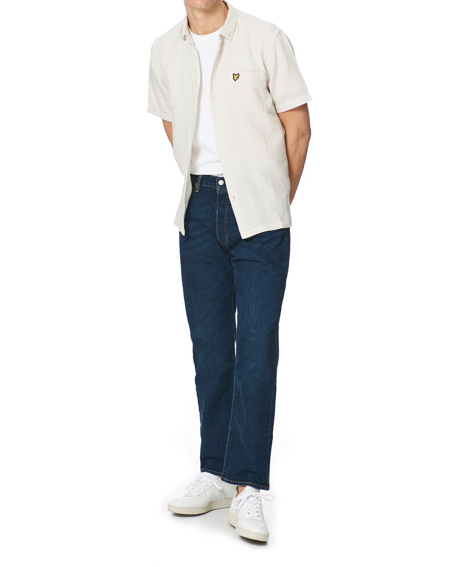Men | Shirts | Lyle & Scott | Washed Cotton Linen Shirt Mist