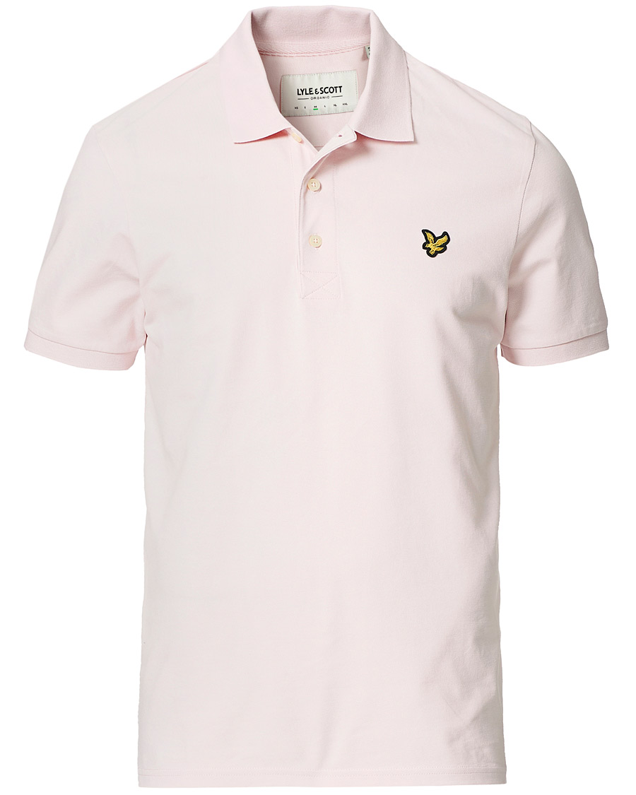 Men | Polo Shirts | Lyle & Scott | Plain Organic Cotton Pique Polo Shirt Light Pink