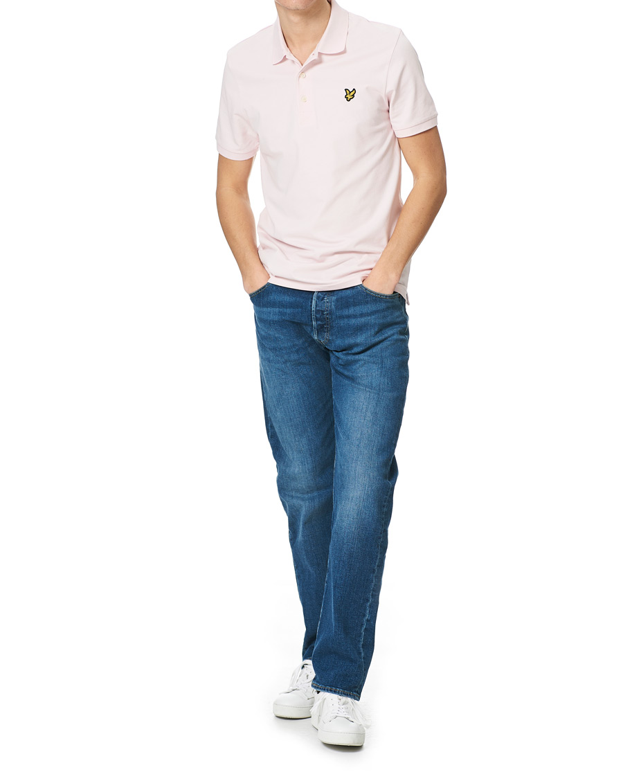 Men | Polo Shirts | Lyle & Scott | Plain Organic Cotton Pique Polo Shirt Light Pink