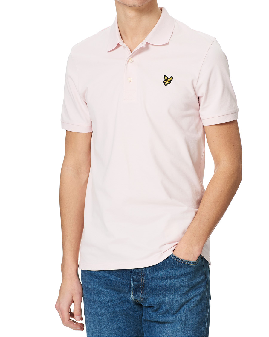 Men | Polo Shirts | Lyle & Scott | Plain Organic Cotton Pique Polo Shirt Light Pink