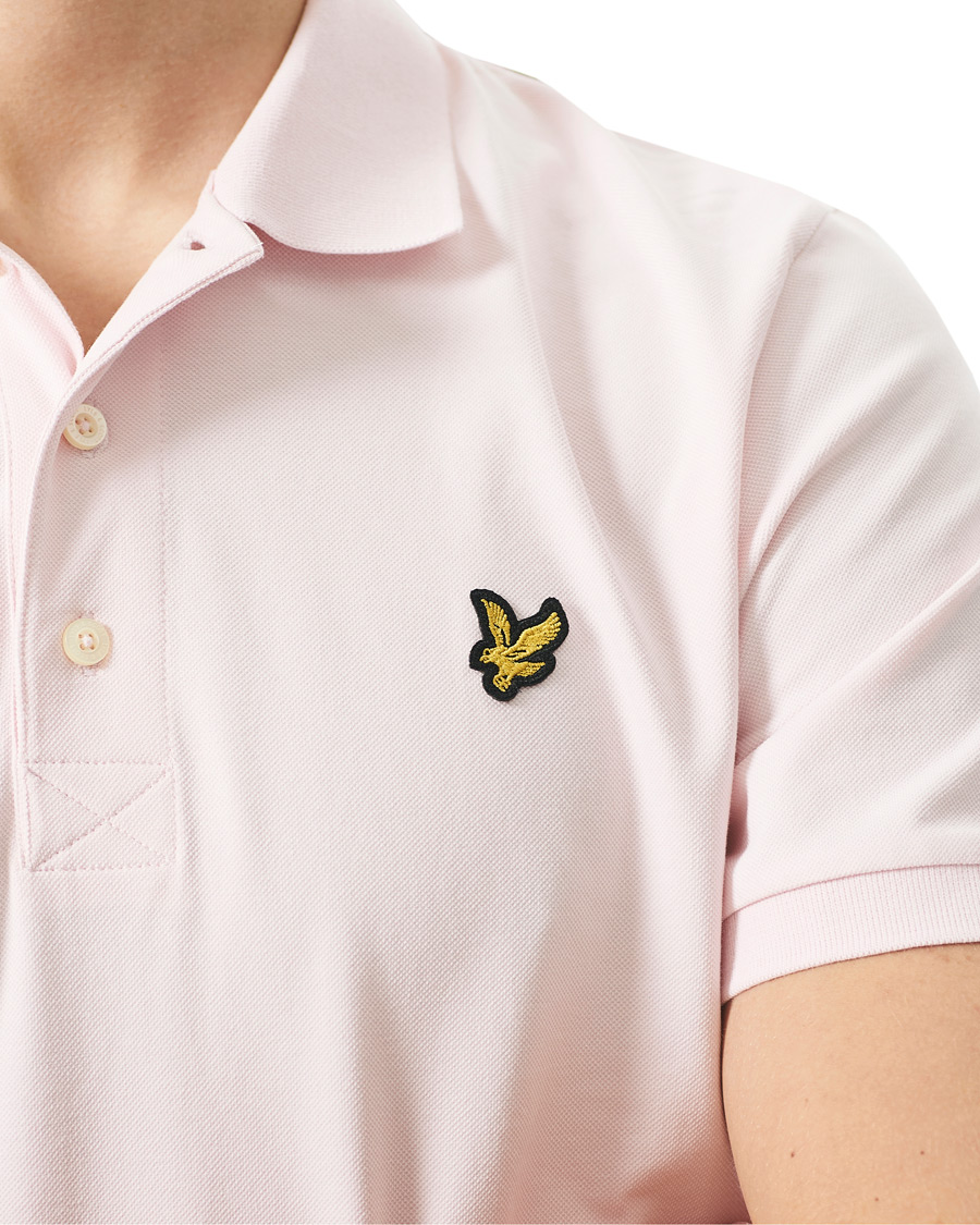 Men | Polo Shirts | Lyle & Scott | Plain Organic Cotton Pique Polo Shirt Light Pink