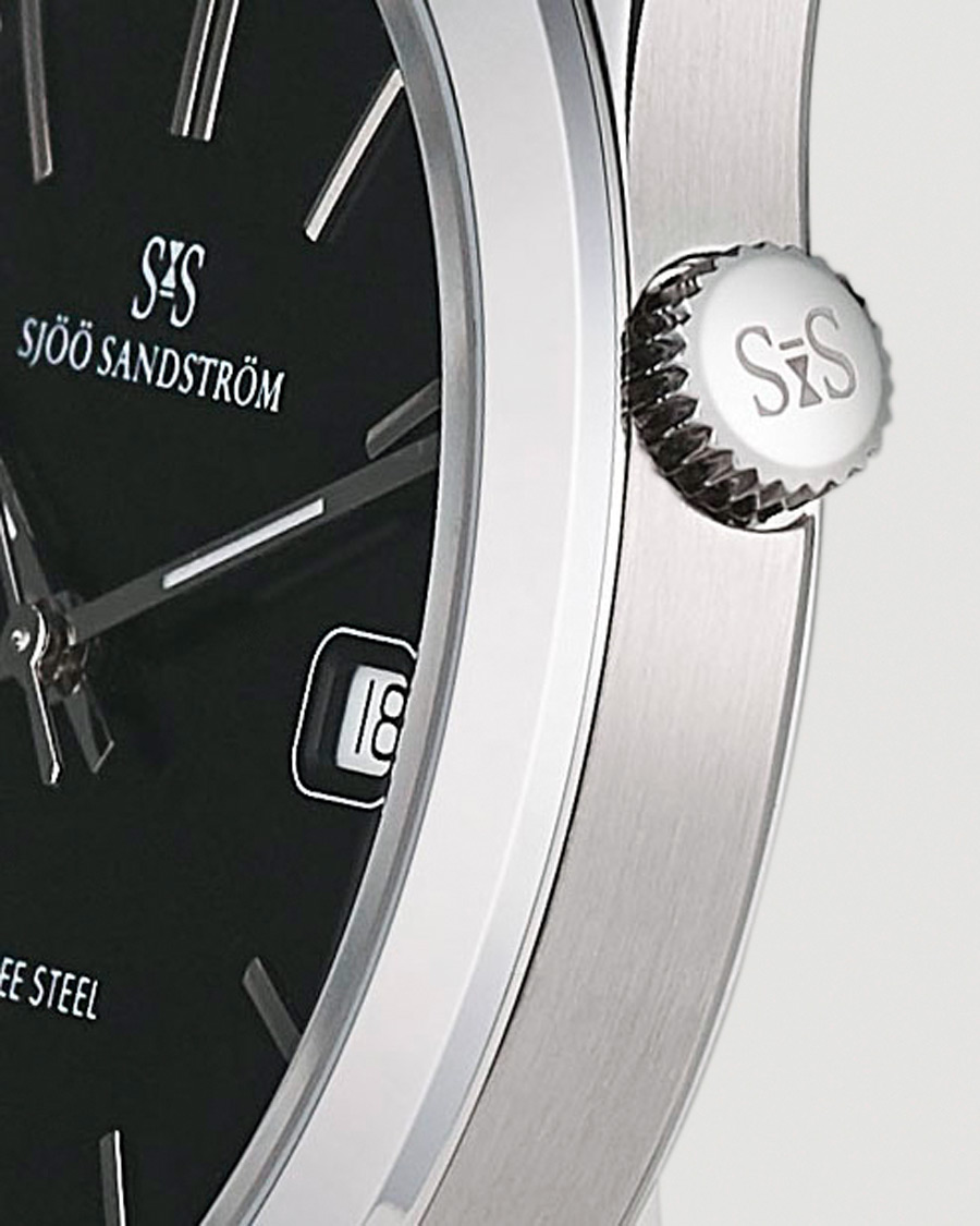 Men | Sjöö Sandström Jubilee Steel Quartz 40mm Black/Black Calf | Sjöö Sandström | Jubilee Steel Quartz 40mm Black/Black Calf
