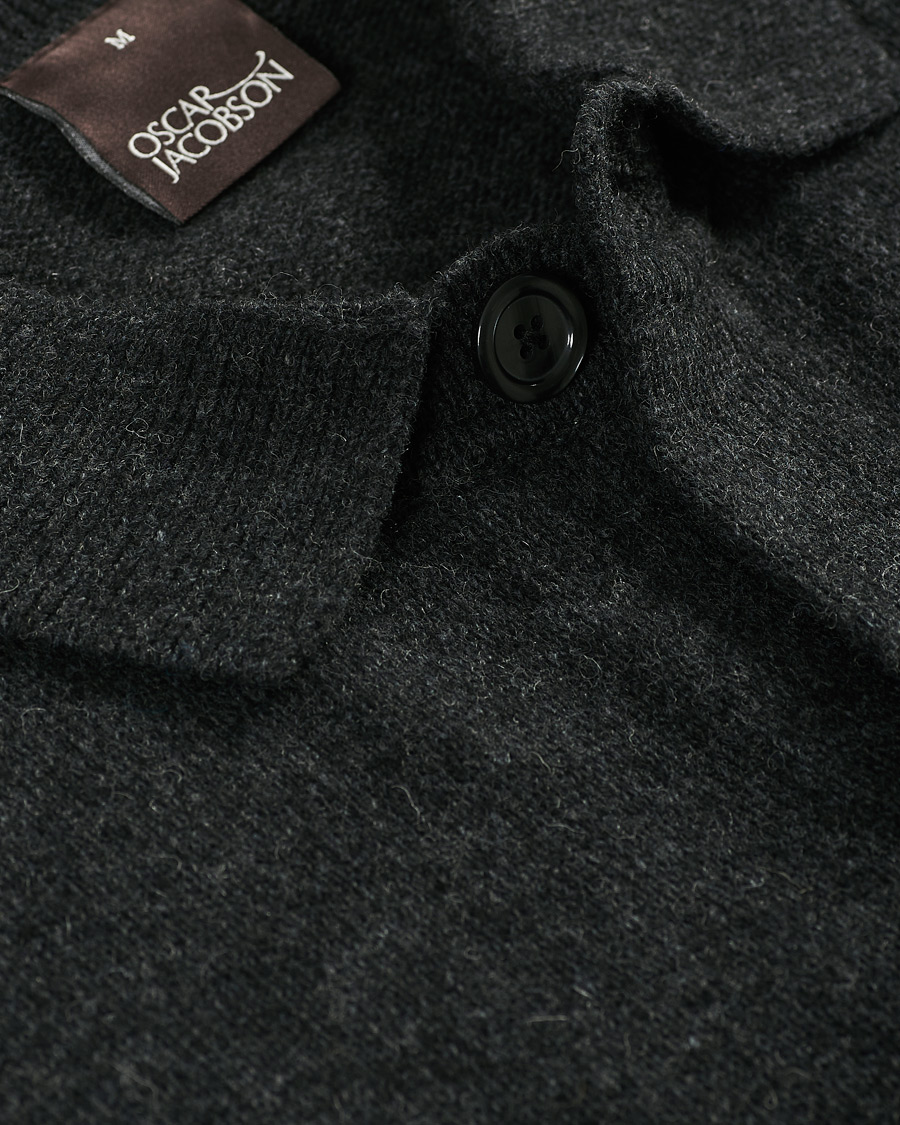 Men | Sweaters & Knitwear | Oscar Jacobson | Logan Wool Cardigan Charcoal