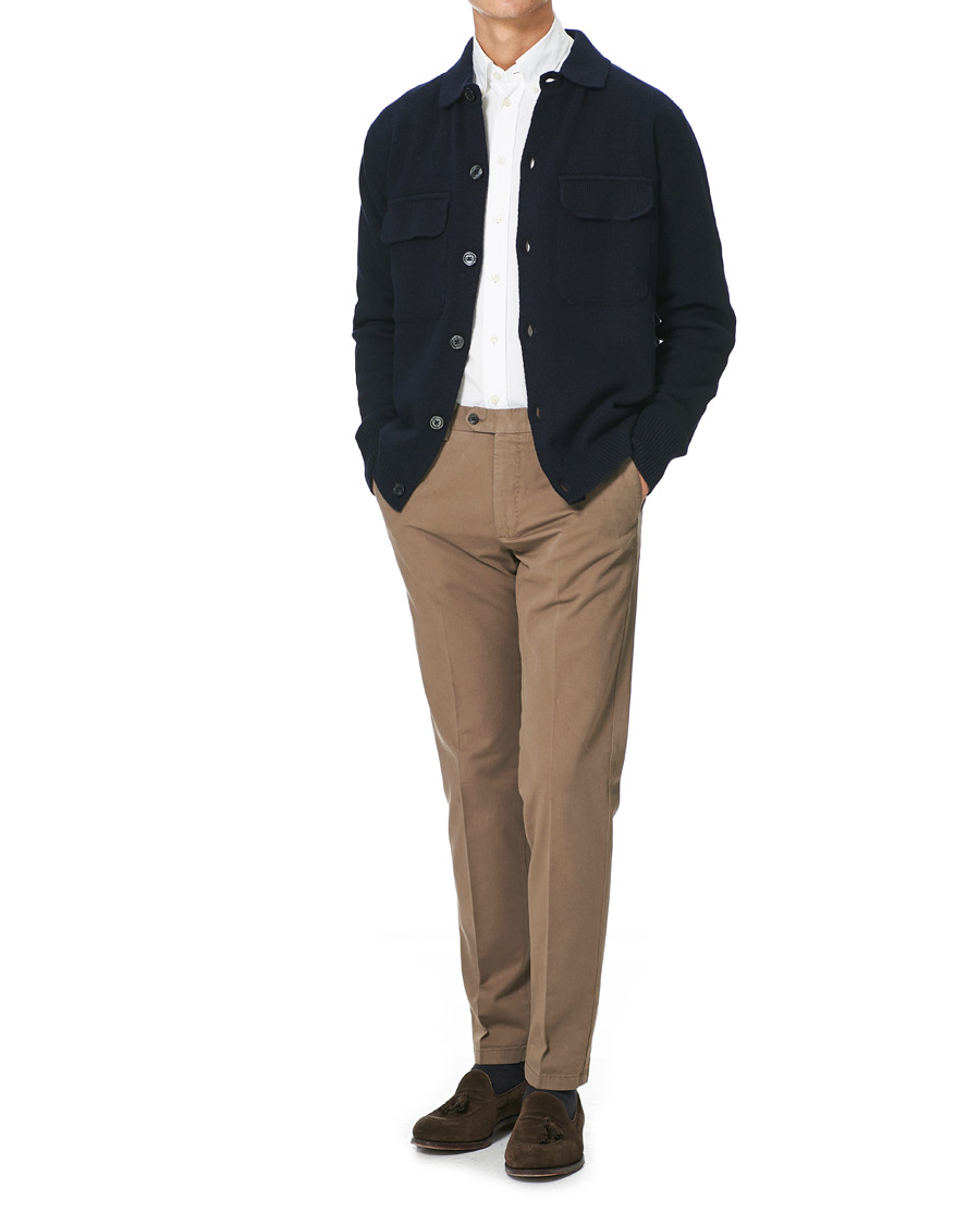 Men | Sweaters & Knitwear | Oscar Jacobson | Logan Wool Cardigan Navy