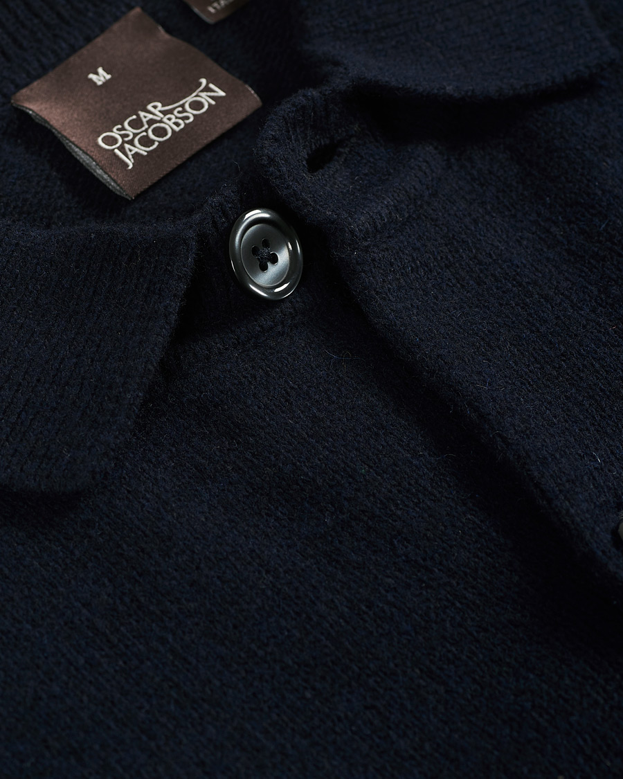 Men | Sweaters & Knitwear | Oscar Jacobson | Logan Wool Cardigan Navy