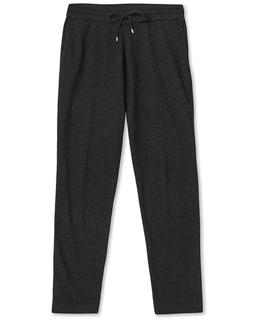 Men | Trousers | Oscar Jacobson | Parson Wool/Cashmere Sweatpants Charcoal