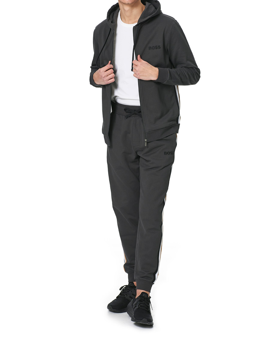 Men | Sweaters & Knitwear | BOSS BLACK | BOSS Heritage Tracksuit Full-Zip Hoodie Dark Grey