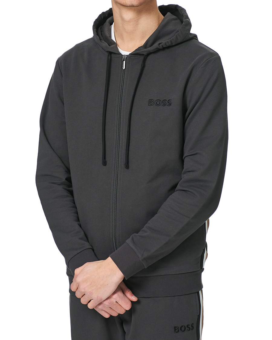 Men | Sweaters & Knitwear | BOSS BLACK | BOSS Heritage Tracksuit Full-Zip Hoodie Dark Grey