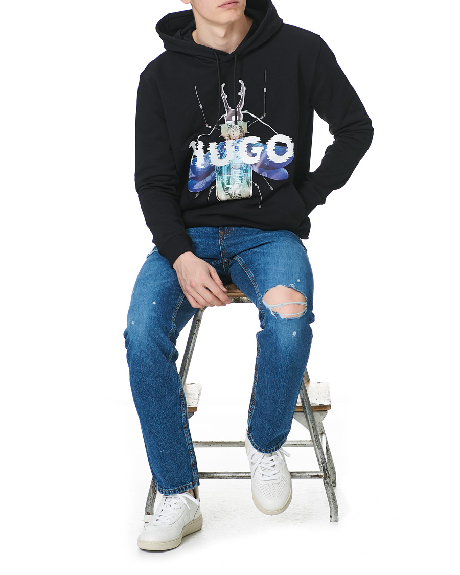 Men | Jeans | HUGO | 677 Regular Fit Distressed Jeans Medium Blue