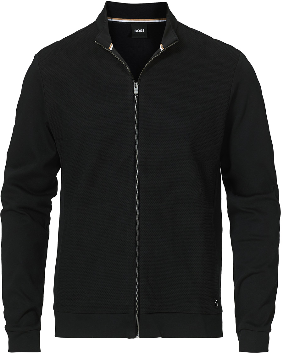 Men | Sweaters & Knitwear | BOSS BLACK | BOSS Skiles Knitted Full-Zip Sweater Black