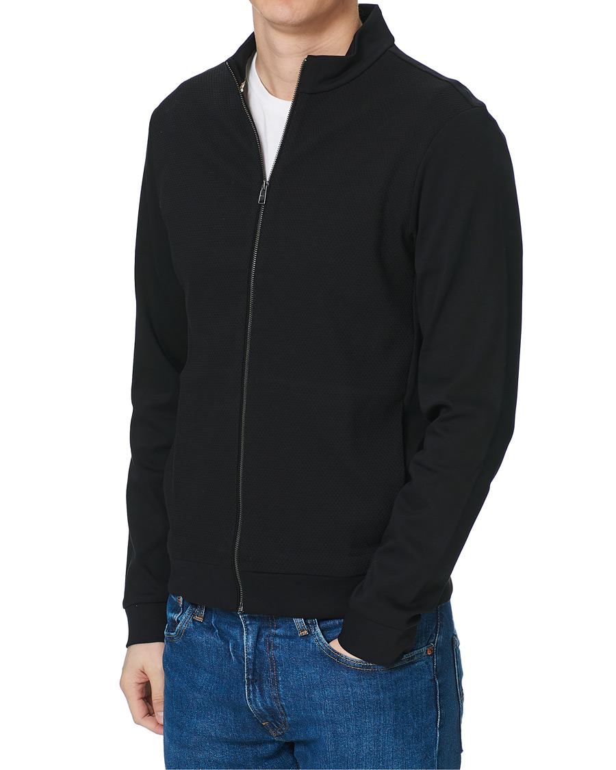 Men | Sweaters & Knitwear | BOSS BLACK | BOSS Skiles Knitted Full-Zip Sweater Black