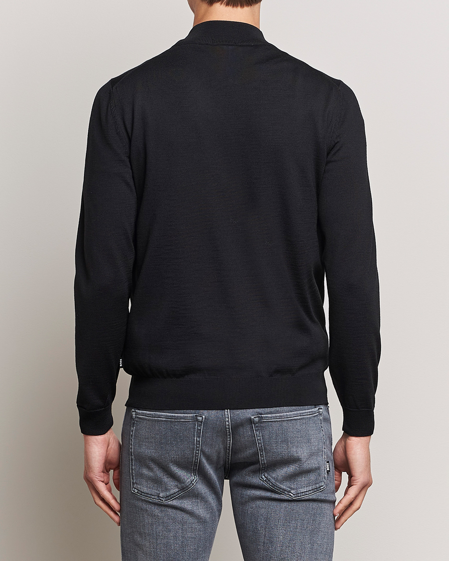 Men | Sweaters & Knitwear | BOSS BLACK | Balonso Full-Zip Sweater Black