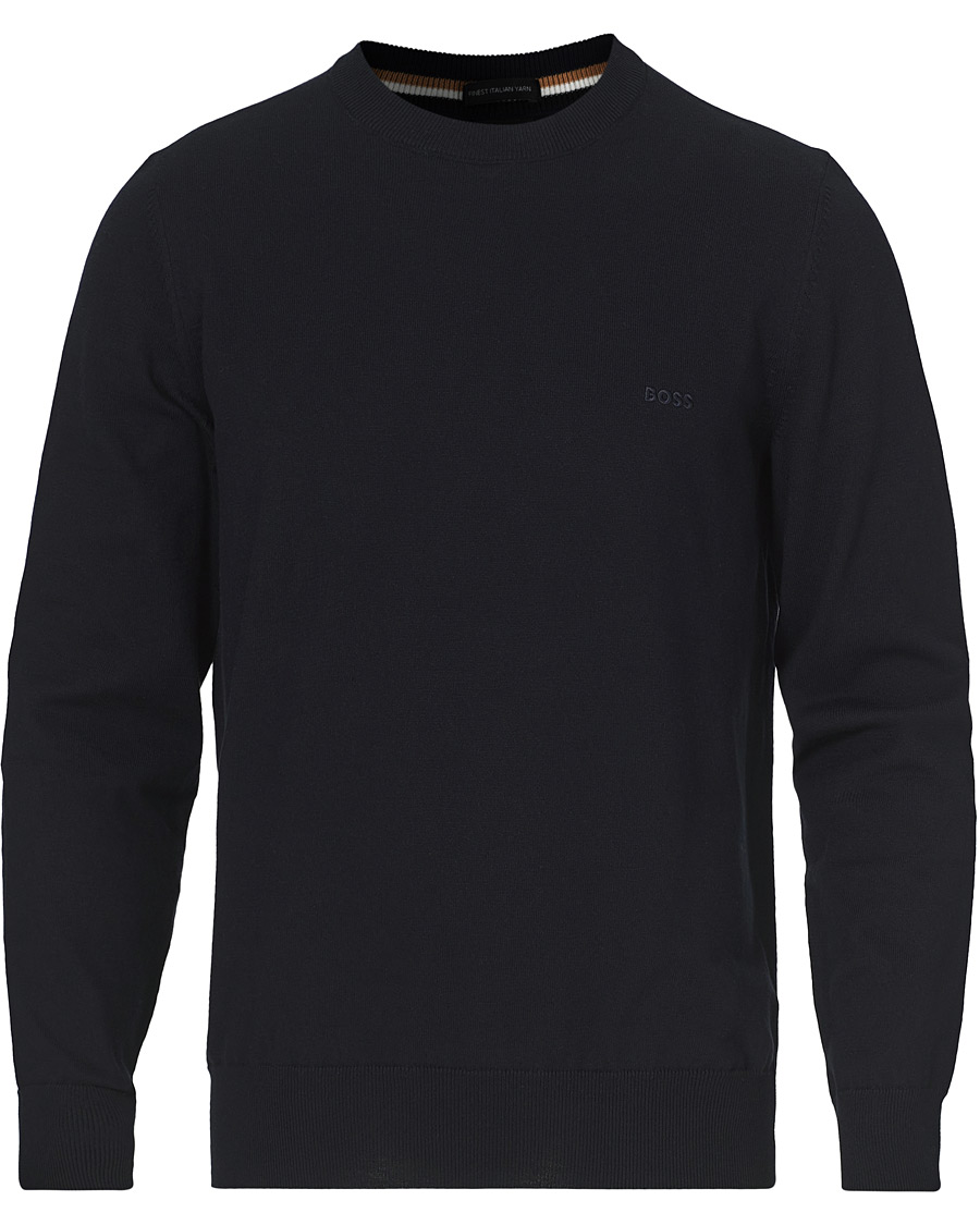 Men | Sweaters & Knitwear | BOSS BLACK | BOSS Pacas Knitted Pullover Dark Blue