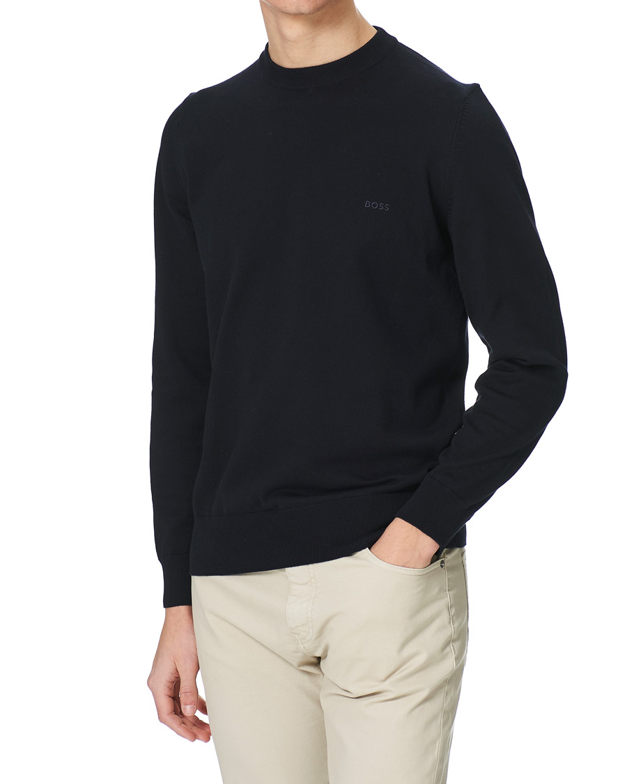 Men | Sweaters & Knitwear | BOSS BLACK | BOSS Pacas Knitted Pullover Dark Blue