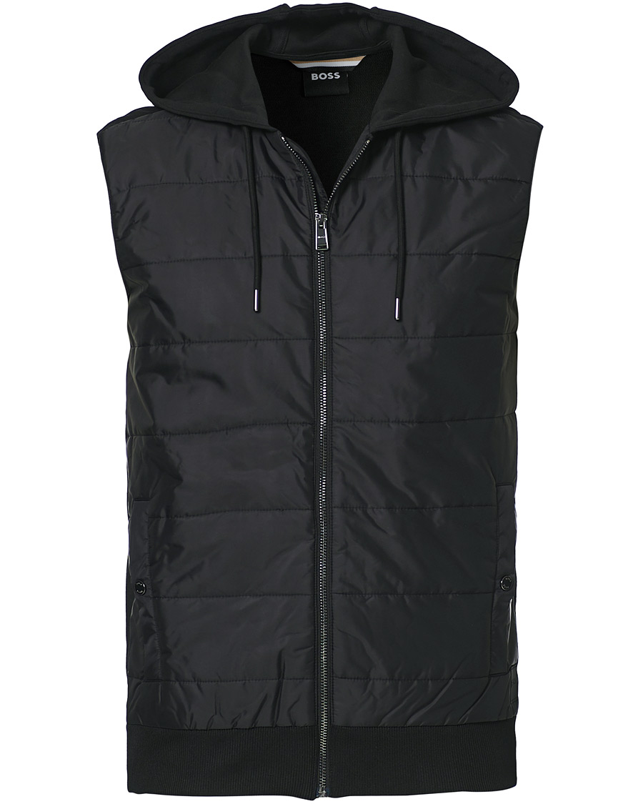 Men | Coats & Jackets | BOSS BLACK | BOSS Landino Hybrid Hooded Vest Black
