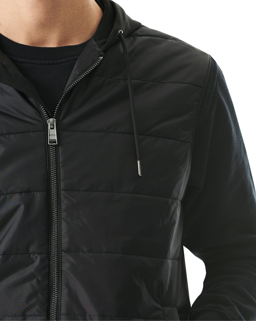 Men | Coats & Jackets | BOSS BLACK | BOSS Landino Hybrid Hooded Vest Black