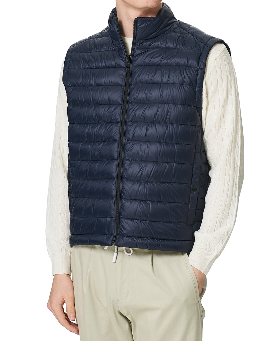 Men | Gilets | BOSS BLACK | Calano Down Vest Dark Blue