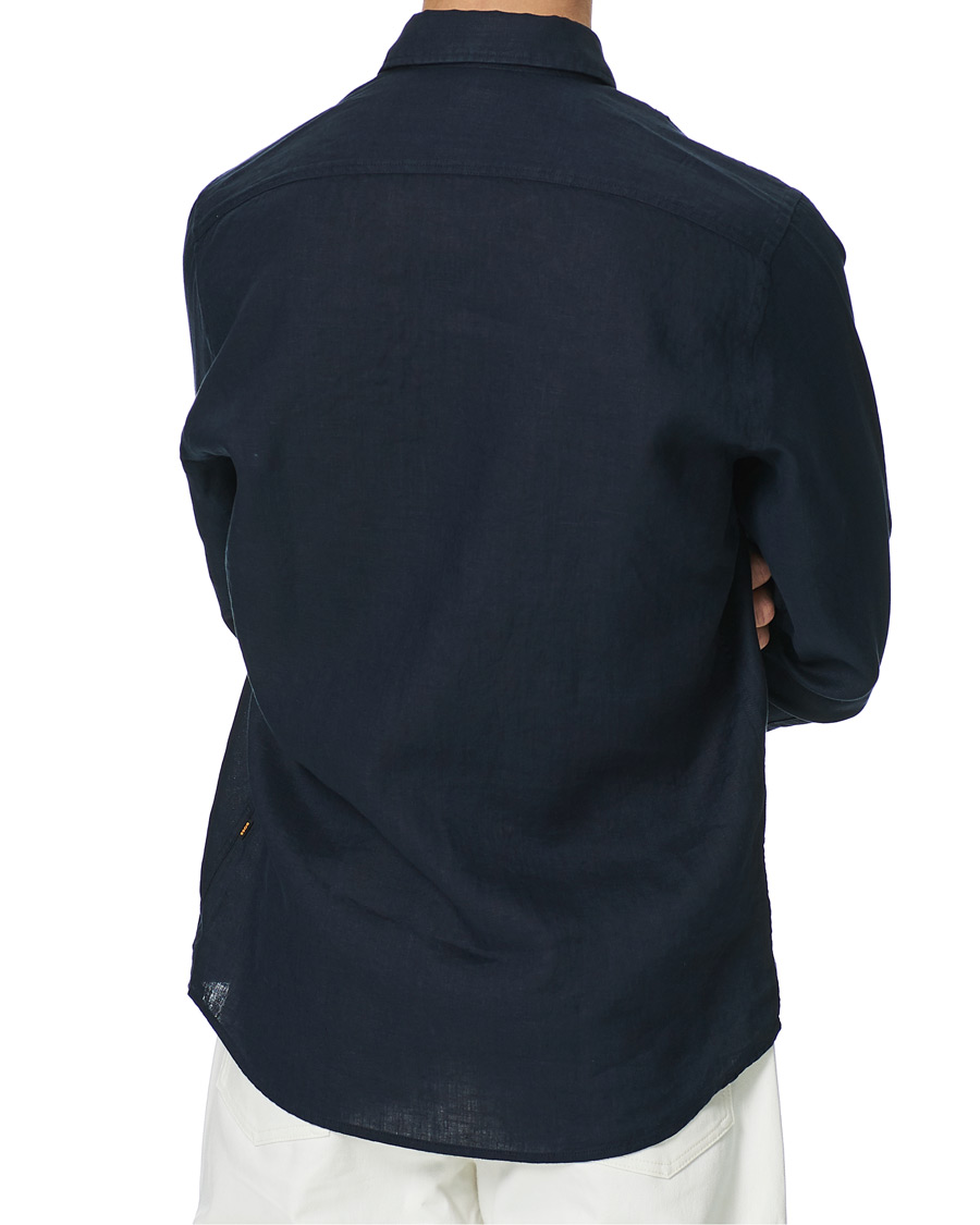Men | Shirts | BOSS ORANGE | BOSS Casual Relegent Linen Shirt Dark Blue