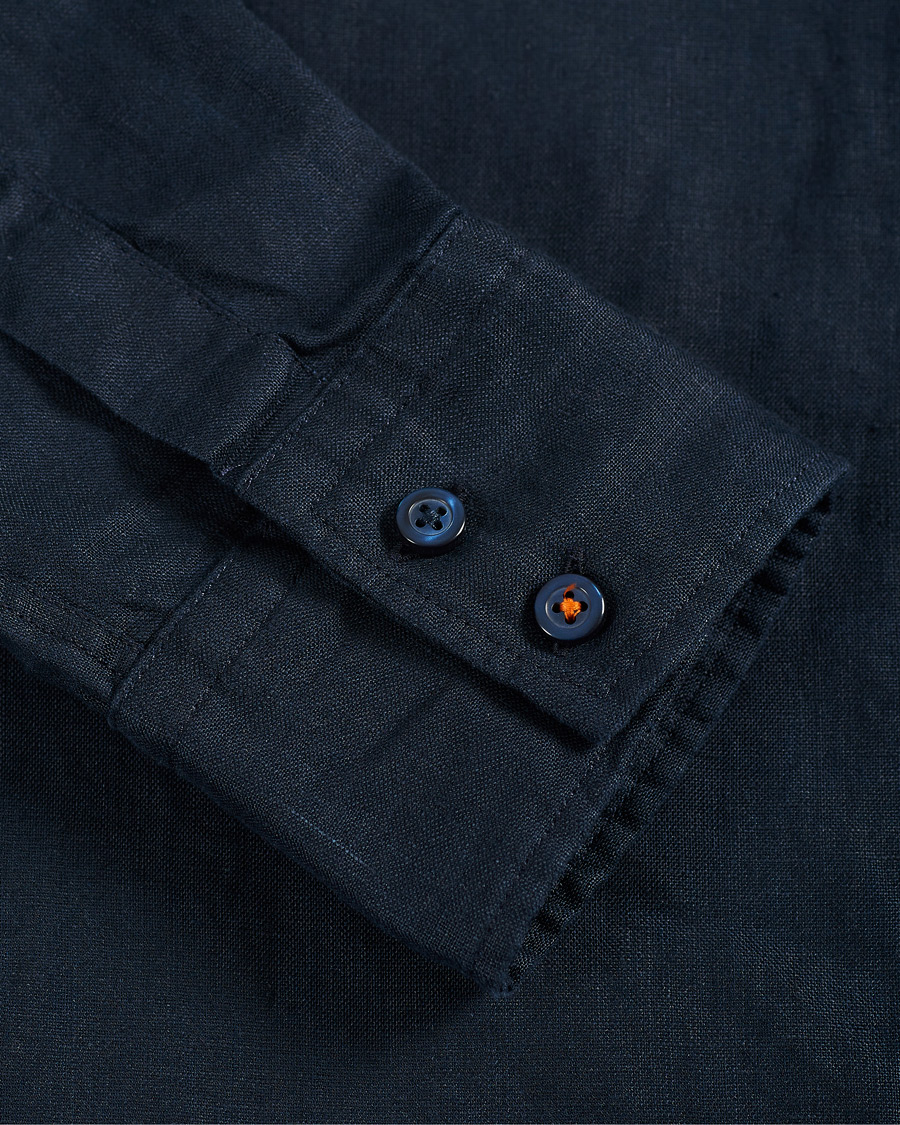 Men | Shirts | BOSS ORANGE | BOSS Casual Relegent Linen Shirt Dark Blue