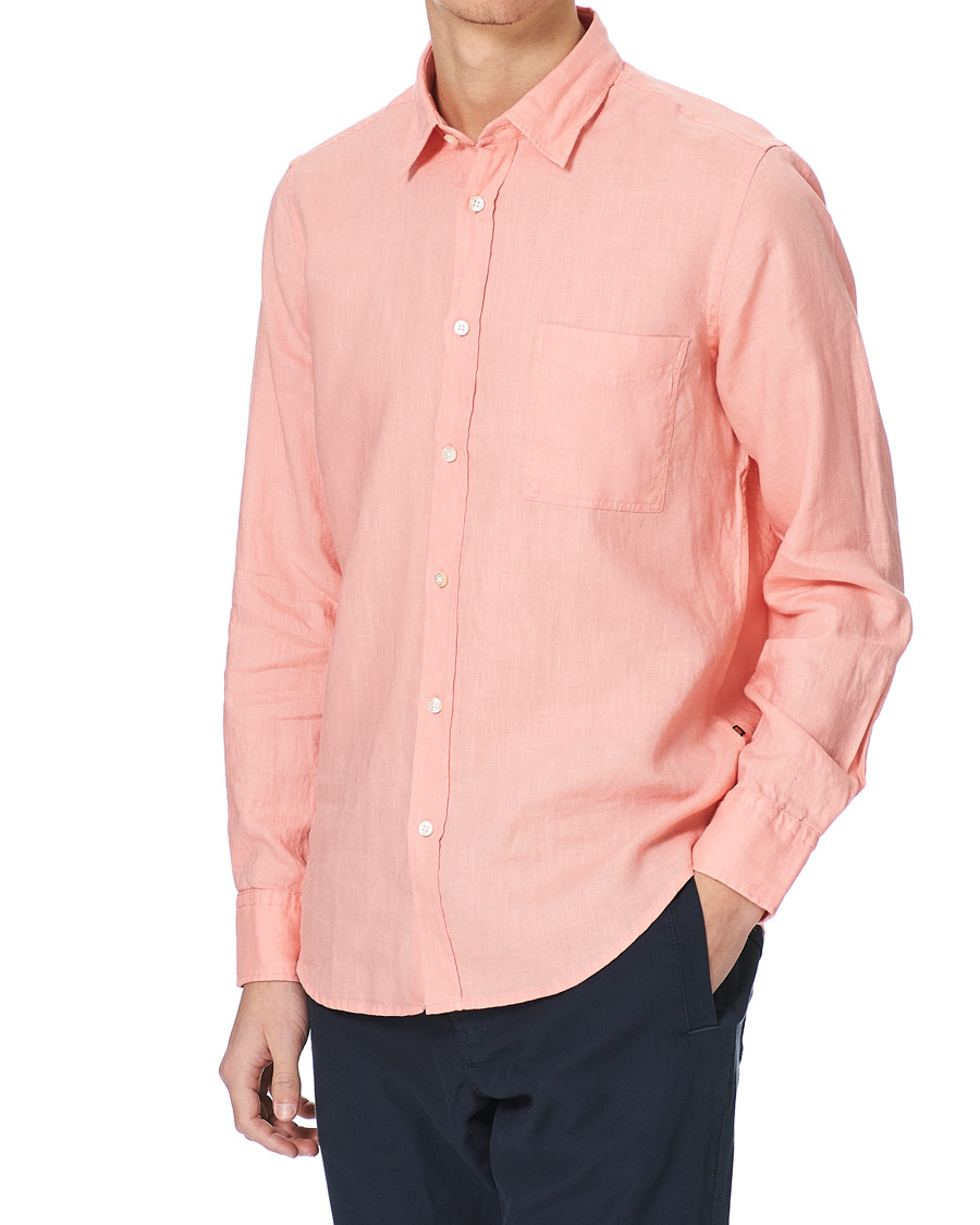 Men | Shirts | BOSS ORANGE | BOSS Casual Relegent Linen Shirt Pastel Red