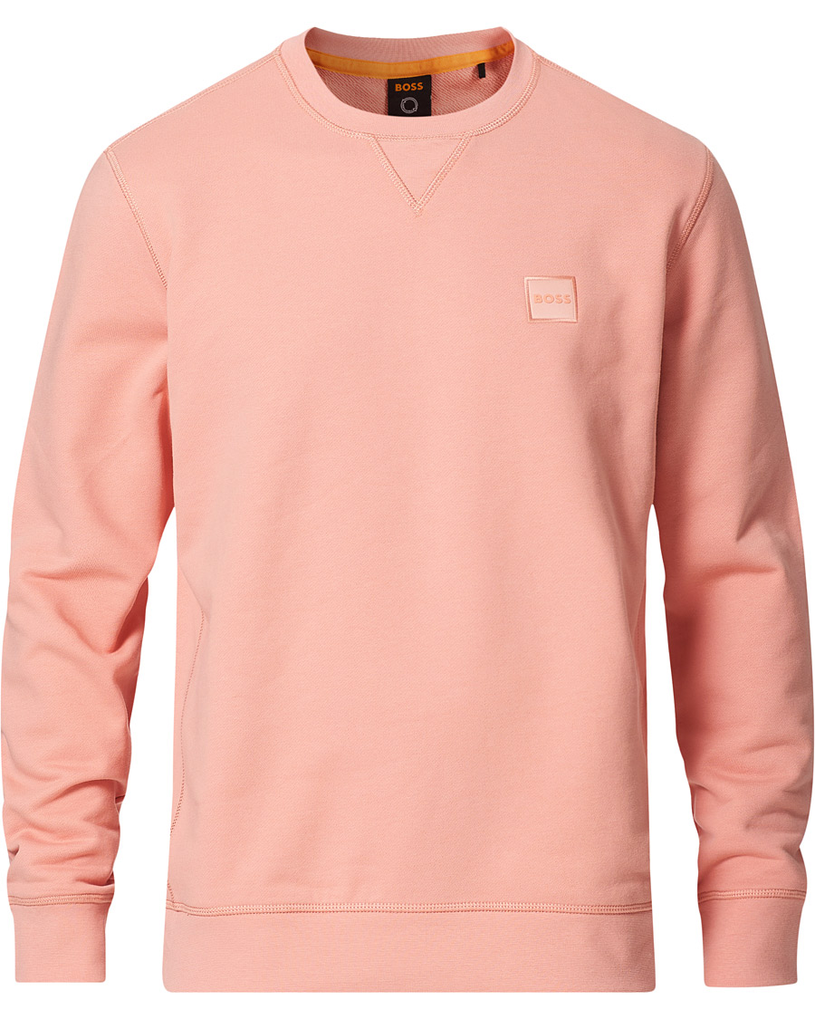 Men | Sweaters & Knitwear | BOSS ORANGE | BOSS Casual Westart Logo Sweatshirt Pastel Red
