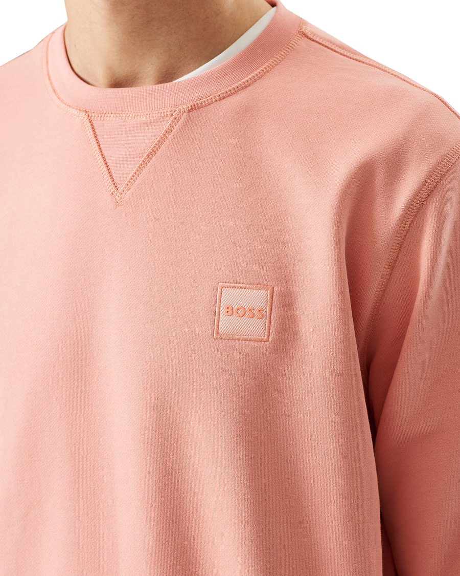 Men | Sweaters & Knitwear | BOSS ORANGE | BOSS Casual Westart Logo Sweatshirt Pastel Red