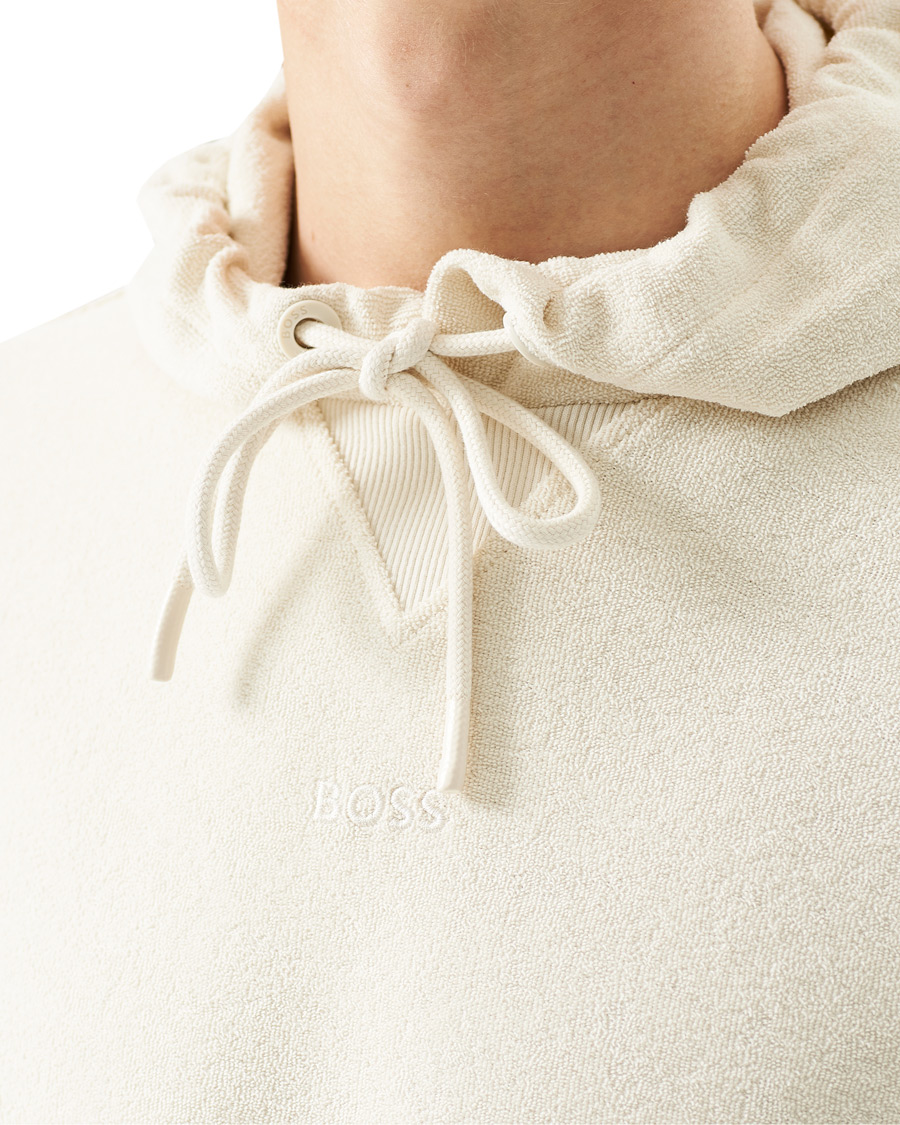 Men | Sweaters & Knitwear | BOSS ORANGE | BOSS Casual Wetowel Terry Hoodie Open White
