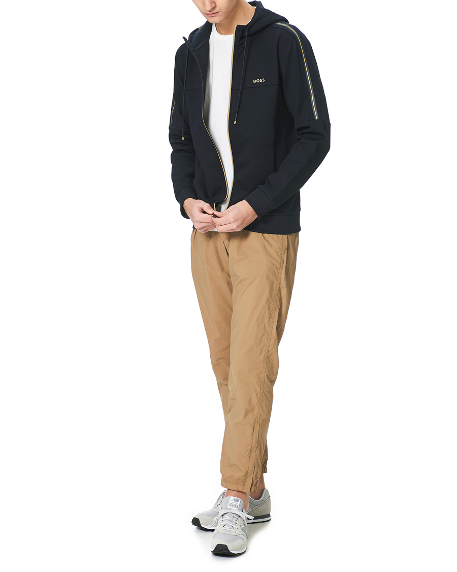 Men | Sweaters & Knitwear | BOSS GREEN | BOSS Athleisure Saggy Full Zip Hoodie Dark Blue