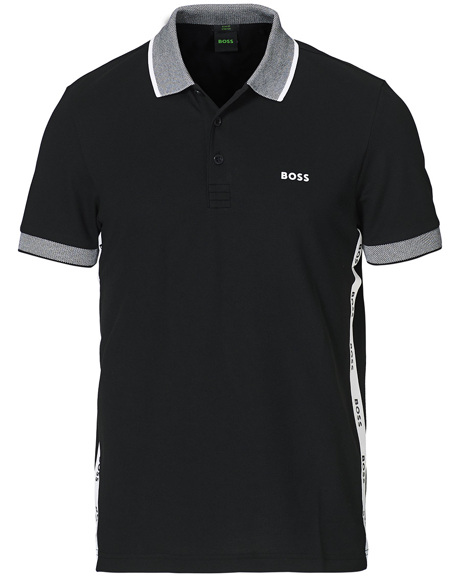 Men | Polo Shirts | BOSS GREEN | BOSS Athleisure Paule Logo Polo Black