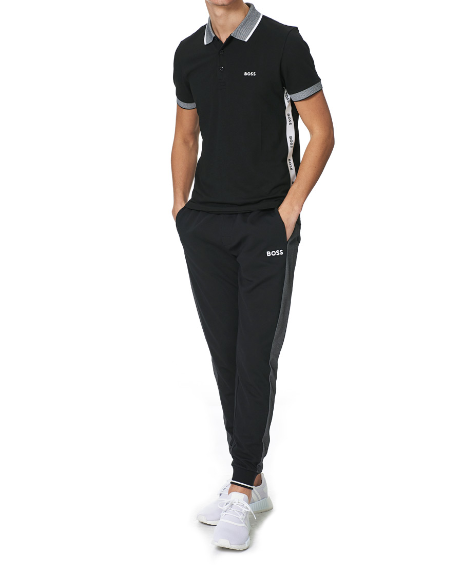 Men | Polo Shirts | BOSS GREEN | BOSS Athleisure Paule Logo Polo Black