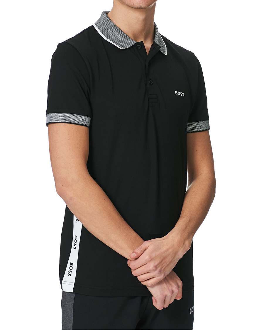 Men | Polo Shirts | BOSS GREEN | BOSS Athleisure Paule Logo Polo Black