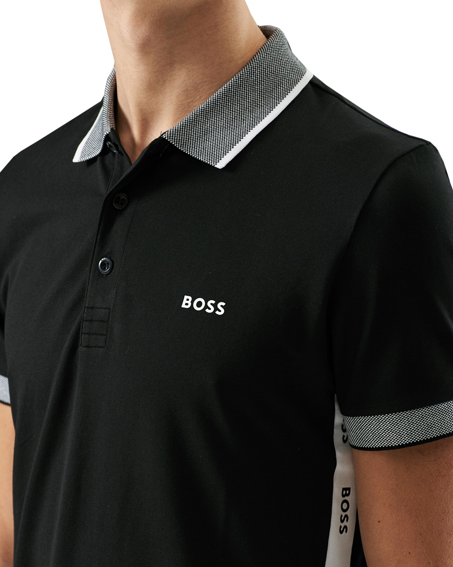 Men | Polo Shirts | BOSS GREEN | BOSS Athleisure Paule Logo Polo Black