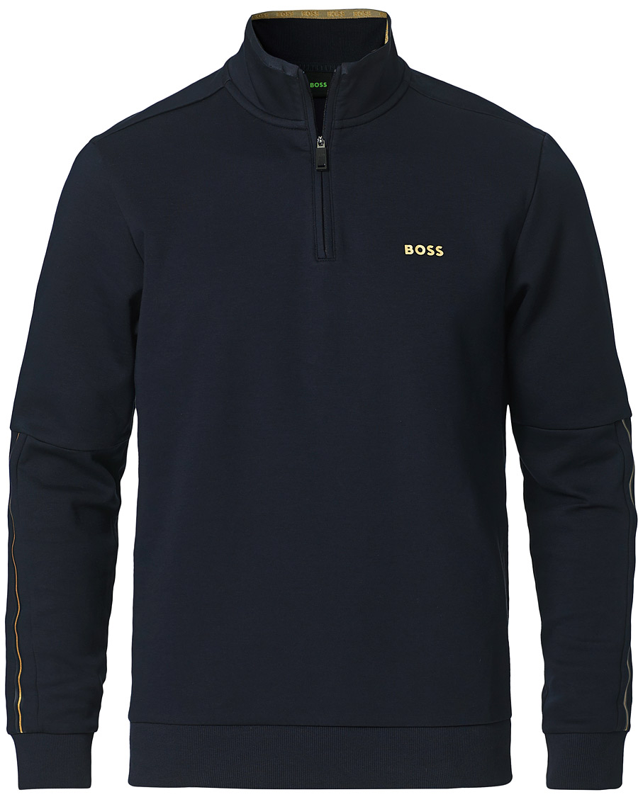 Men | Sweaters & Knitwear | BOSS GREEN | BOSS Athleisure Sweat Half Zip Dark Blue