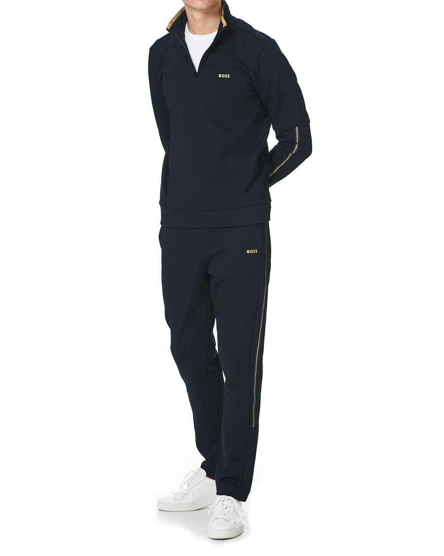 Men | Sweaters & Knitwear | BOSS GREEN | BOSS Athleisure Sweat Half Zip Dark Blue
