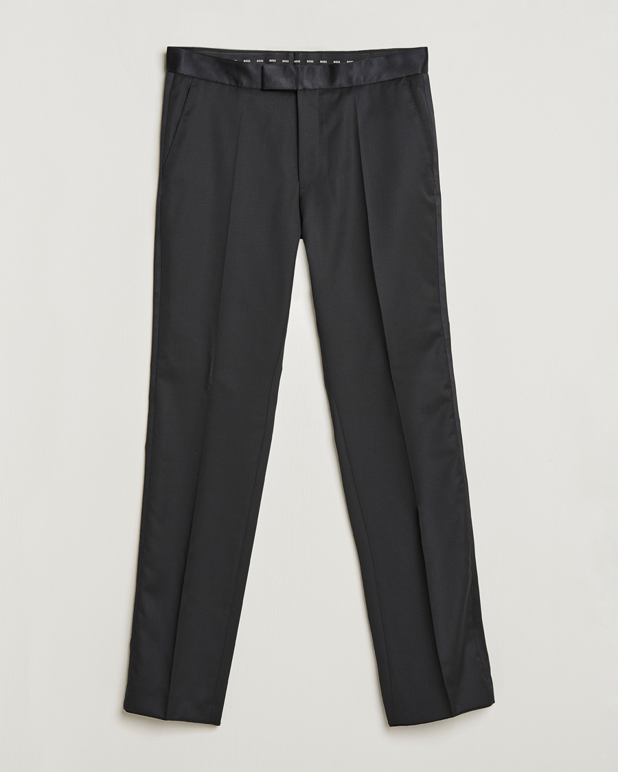 Men | Trousers | BOSS BLACK | Lenon Tuxedo Trousers Black