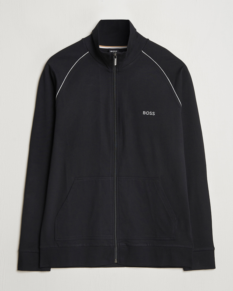 Men | Sweaters & Knitwear | BOSS BLACK | Mix & Match Full Zip Jacket Black