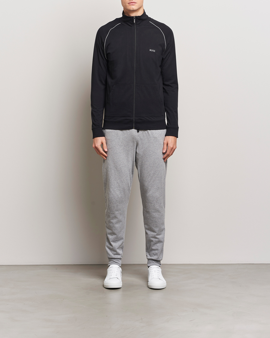 Men | Sweaters & Knitwear | BOSS BLACK | Mix & Match Full Zip Jacket Black