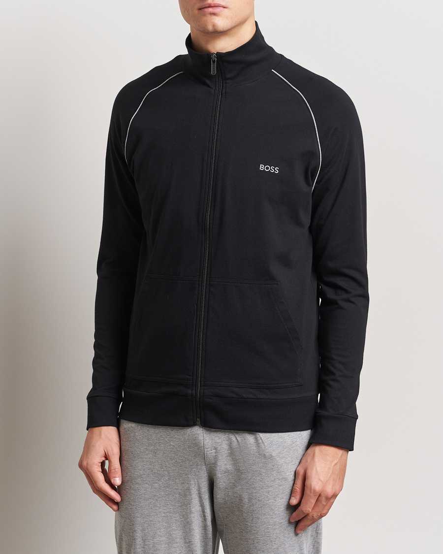 Men | Sweaters & Knitwear | BOSS BLACK | Mix & Match Full Zip Jacket Black