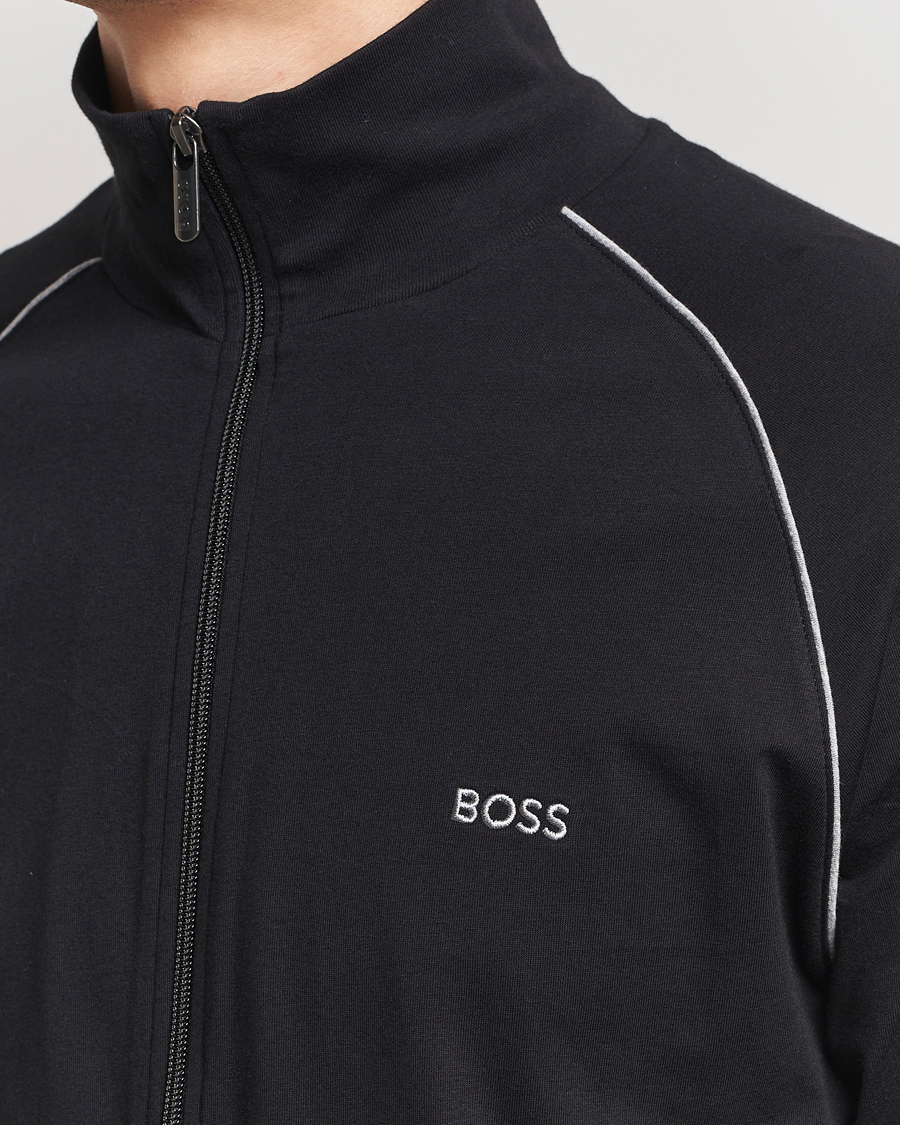 Men | Sweaters & Knitwear | BOSS BLACK | Mix & Match Full Zip Jacket Black