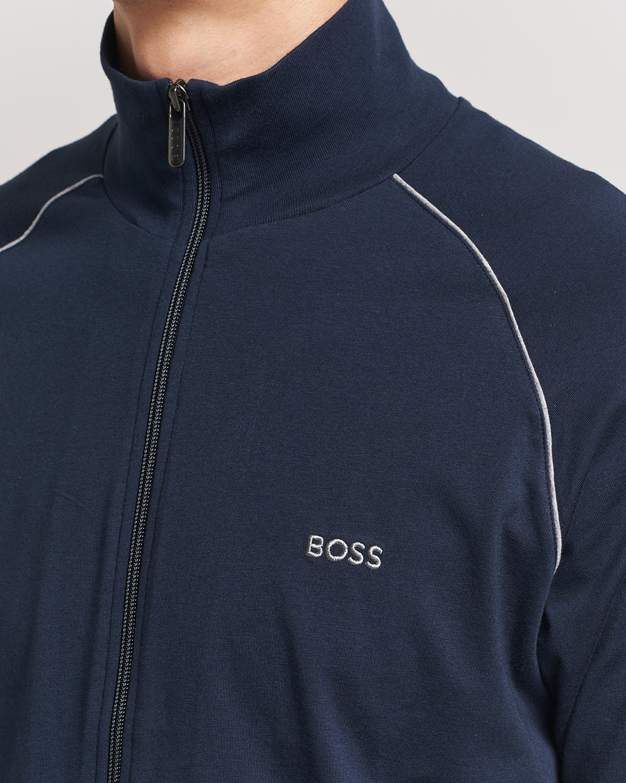 Men | Sweaters & Knitwear | BOSS BLACK | Mix & Match Full Zip Jacket Dark Blue