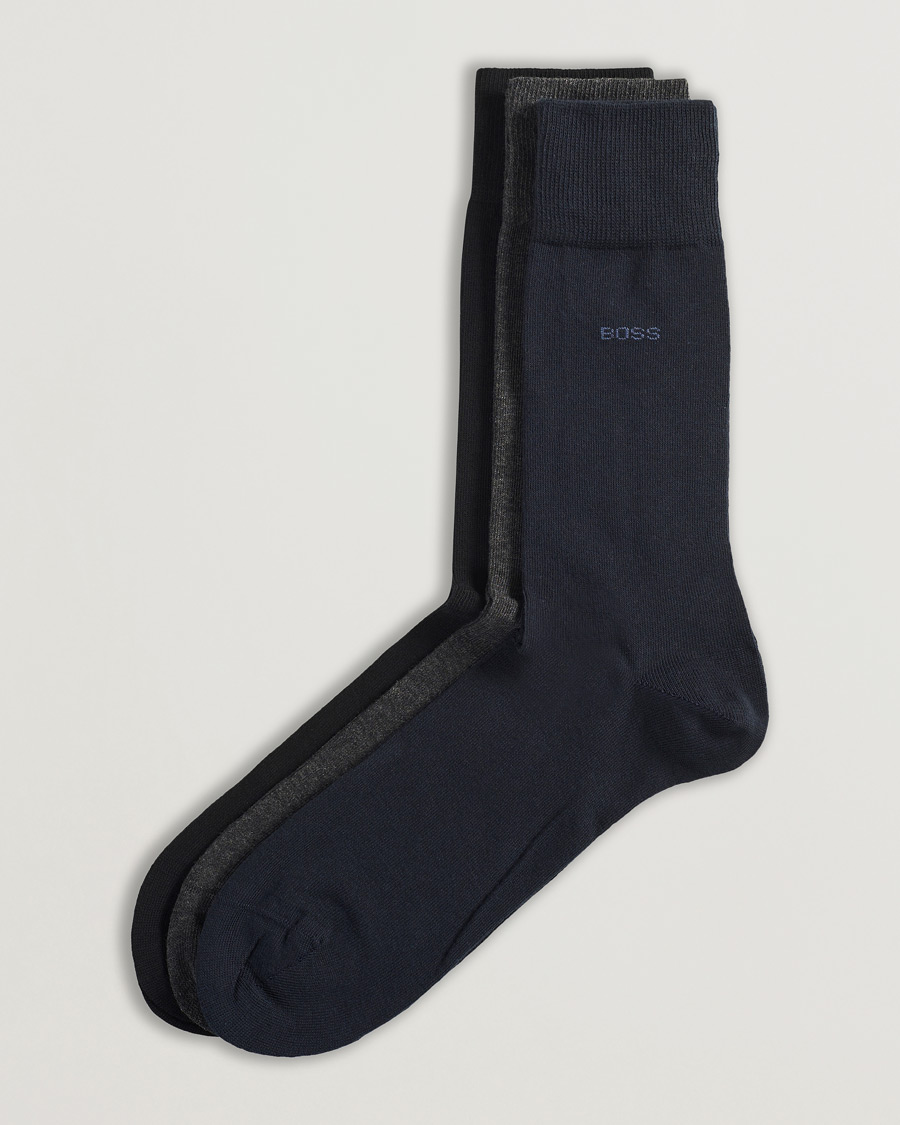 Men | Underwear & Socks | BOSS BLACK | 3-Pack RS Uni Socks Navy/Black/Grey