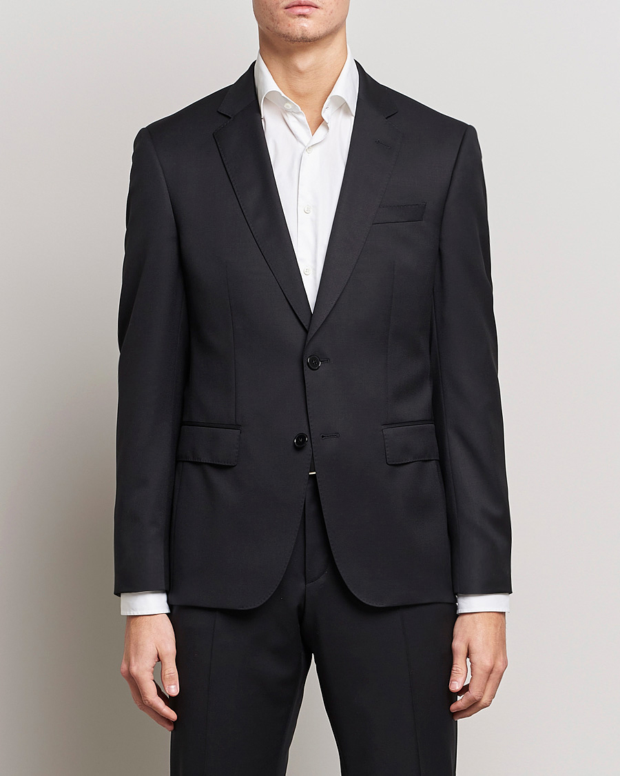 Men | Blazers | BOSS BLACK | Huge Slim Fit Wool Blazer Black