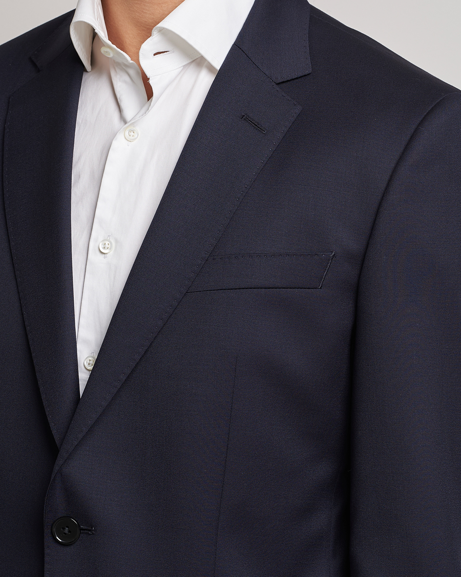 Men | Blazers | BOSS BLACK | Huge Slim Fit Wool Blazer Dark Blue
