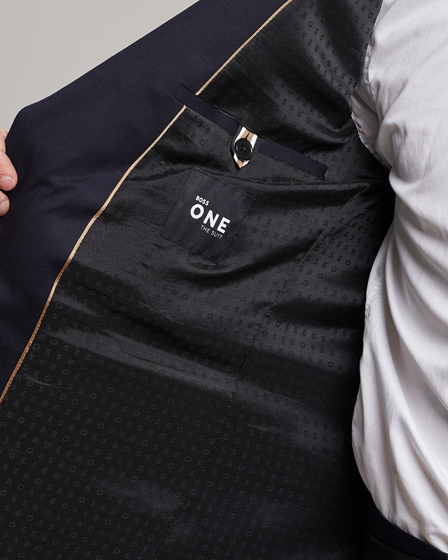 Men | Blazers | BOSS BLACK | Huge Slim Fit Wool Blazer Dark Blue